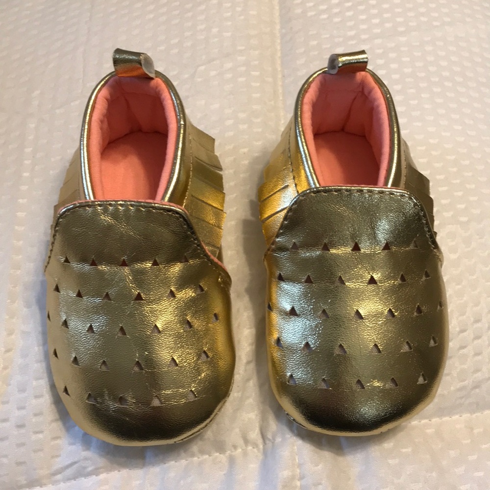 Target gold moccasins.
